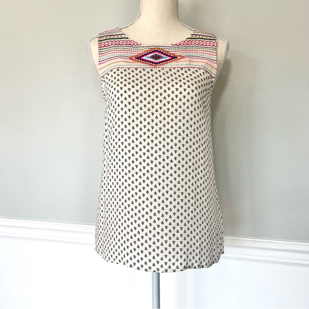 The Impeccable Pig x Anthropologie Embroidered Sleeveless Blouse XS